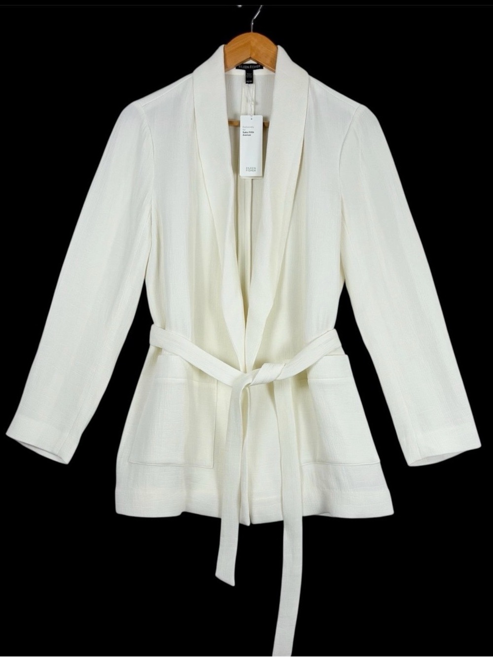 EILEEN FISHER Lightweight Silk Sponge Blazer Belt XS NEW! $568 Minimalist RARE